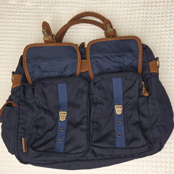 Field and Stream Canvas Leather Travel Laptop Messenger Work Briefcase Bag - Picture 6 of 11